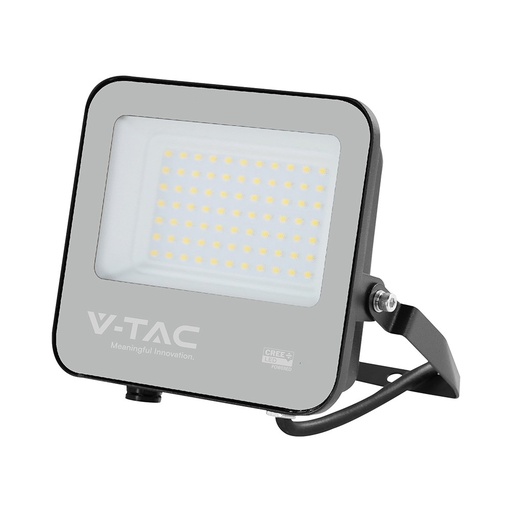 [33229-20113] VT-4455 LED Projektør 50W Cree Chip 3000K Sort Hus Gråt Glas 135lm/W IP65 6 Års Garanti