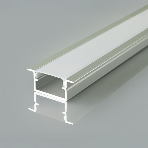 [33251-0] Monteringssæt til LED-strip med diffuser, sølv, 2000mm, VT-71007, indbygget, 17x10mm, V-Tac Pro, 5 års garanti