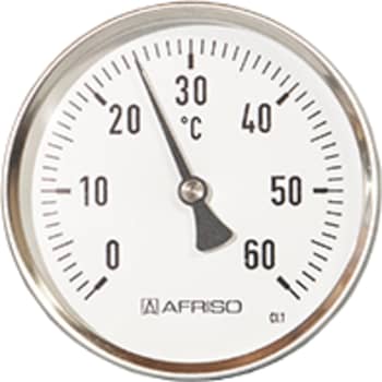 [480661324] Rustfri termo Ø63x63mm, 0-120 C, bagudv. føler, NB: Uden dykrør