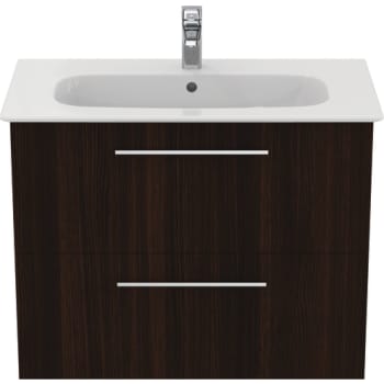 [930227669] i.life A møbel+vask 80 Coffee Oak m/greb børstet krom, 2 skuffer