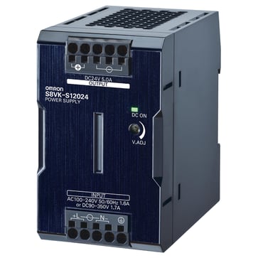 [7889229995] Bogtype strømforsyning 120 W 24VDC 5A DIN-skinne montage push-in terminal Coated S8VK-S12024