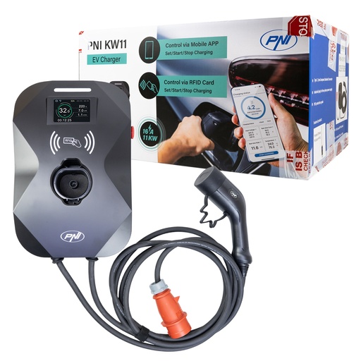 [PNI-KW11] Ladestation 11kW m. display og 4 meter kabel