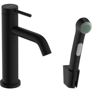 [703831101] hansgrohe Tecturis S håndvaskarmatur 110 med bidettebruser og 160 cm bruserslange, Mat sort