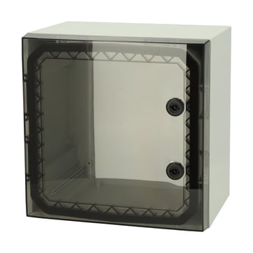 [8212056433] Vægskab ARCA 300x300x210 UL lablet med transparent dør 2 låse uden monteringsplade RAL7035 IP66