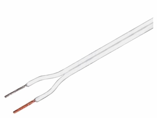 [H36685] Højttalerledning - 2x1mm² OFC, HVID (metervare)