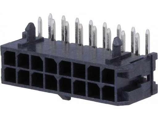[H53540] Ledning-til-print fatning, Micro-Fit 3.0 - 2x8pol 90° (3mm)