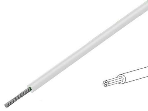 [H66960] Silikoneledning - 0,5mm² trådet, 180°C Hvid (metervare)