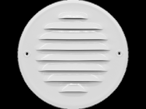 [H64911] Rund væg-ventilationsrist, rustfrit stål - Ø100mm, Hvid