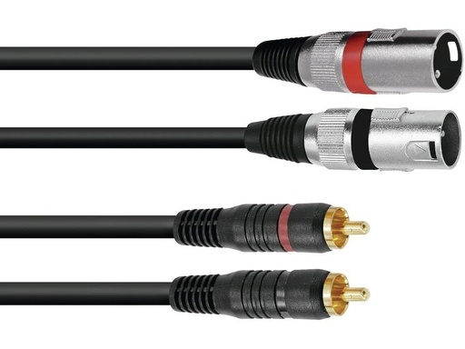 [H11458] Prof. audiokabel - 2 x XLR han > 2 x RCA(Phono) han (1m)
