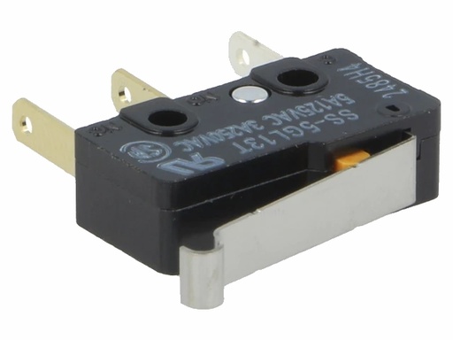 [H67289] Mikroswitch m. kort arm - 5A/250V, ON-(ON) SPDT, 2,8mm spade
