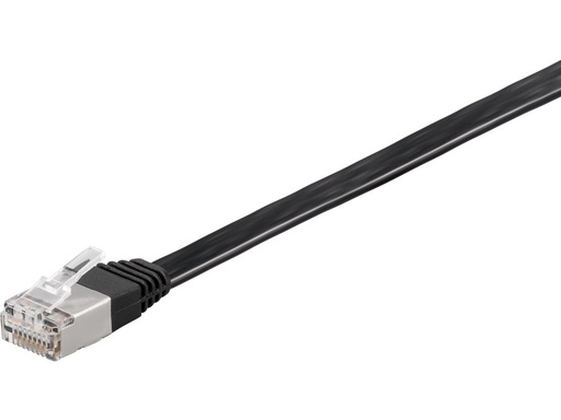 [H48871] FTP netværkskabel, FLAD - 2xRJ45, CAT6, Sort (1,5m)