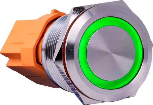 [H62967] Trykkontakt - 1P ON-(ON) 3A/250V, GRØN LED