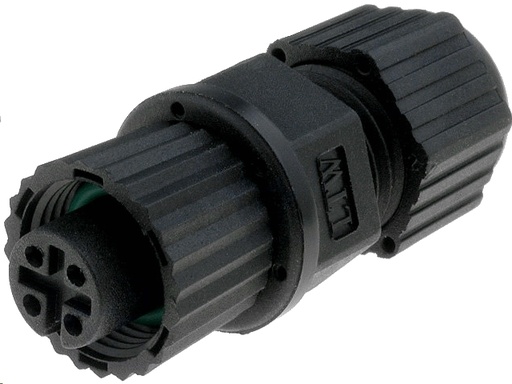 [H43229] M12 rundstik - 4pol hun, Ø4,5-6,5mm kabel (IP68)