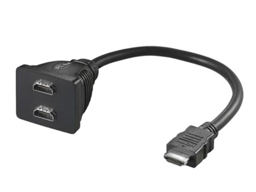 [H24397] Y-splitter HDMI han til 2 x HDMI hun (0,2m)