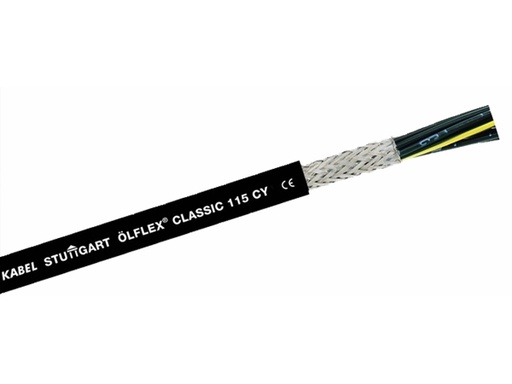 [H61432] Multikabel - 5x0,5mm² trådet +skærm, Ø7mm, Sort (metervare)