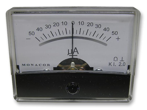 [H60111] Analog strøm-panelmeter +/-50uA DC (60x46mm)