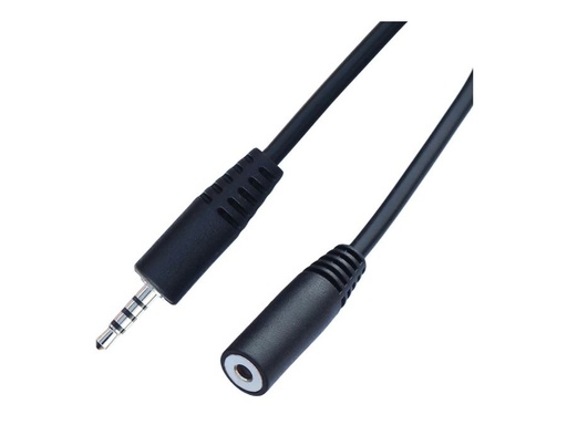[H24090] 4pol audioforlængerkabel - 2,5mm JACK han/hun, Sort (3m)