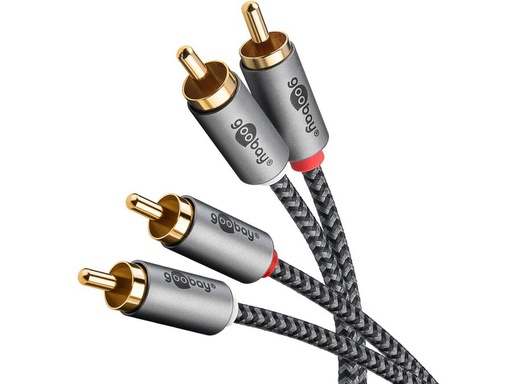 [H65072] Stereo RCA(Phono) kabel, tekstilkappe (2m)