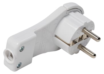 [7828111077] Stikprop vinkel schuko flad, hvid