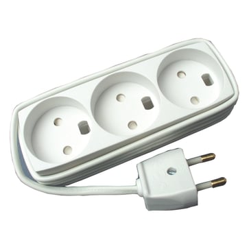 [7828112005] Stikdåse 3 udtag 3 meter ledning hvid