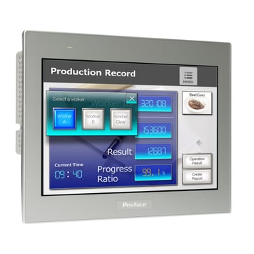 [7586064576] 12" Wide touch panel display 2COM 2Ethernet USB host&device 24VDC GP-ProEX model