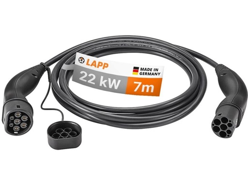 [H62270] Type 2 EV ladekabel, op til 22kW, Sort (7m)
