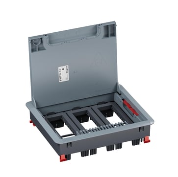 [8736114107] Gulvboks horisontal med låg 18 modul plast beton