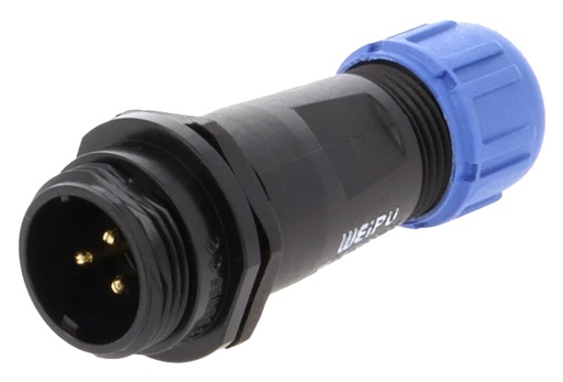 [H63555] Rundstik, SP13 - 3P han, udv. gevind, Ø4-6,5mm, 13A (IP68)