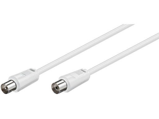 [H44216] Antennekabel - COAX han/hun, 3C-2V CSS, Hvid (1,5m)