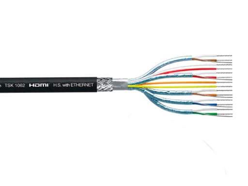 [H25949] HDMI 2.0 inst. kabel - 15x0,22mm² Ø8,5mm Sort (metervare)
