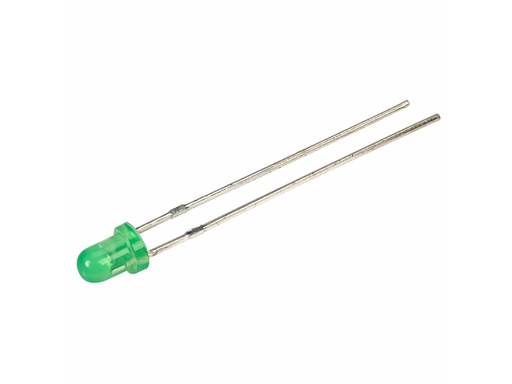[H14609] 3mm LED - Rund, GRØN diffus (25mcd 60°)