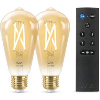 [0957100383] WiZ E27 LED Amber Filament rørpære - kold til varm - 2-pak m/fjernebetjening