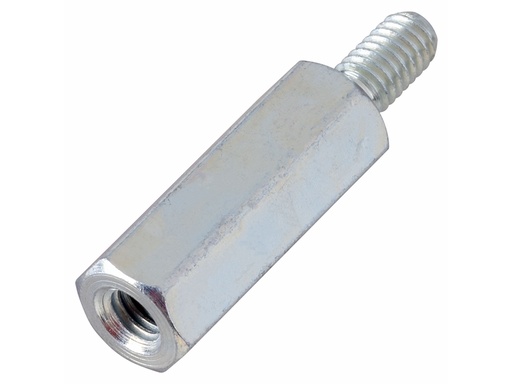 [H64604] Afstandsmøtrik m. indv./udv. M8 gevind - L40mm, Stål
