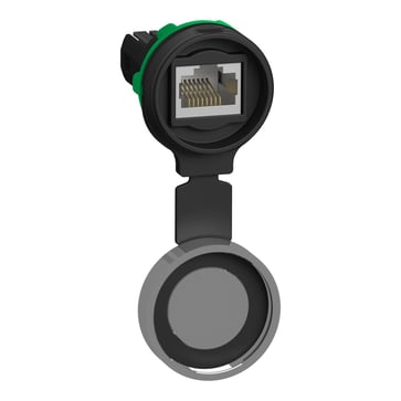 [7517924834] Harmony RJ45 udtag i plast for Ø22 mm montage med metaldæksel