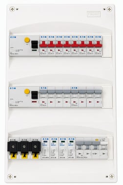[7800440040] Boligtavle 2 x RCD, 2 x Kraft, 1 x kombi (El-bil ladning), 8 x lys + transient og tarif
