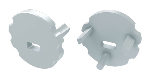 [H60332] Endestykke til LED profil type Mico, m. hul - Hvid (1 stk.)