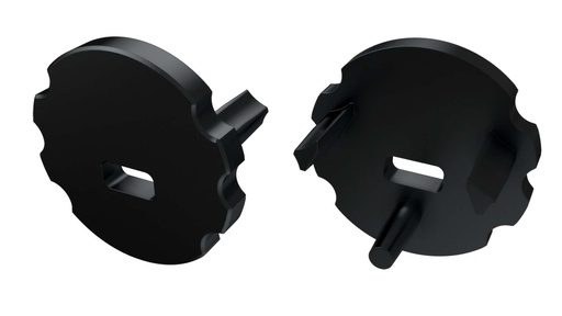 [H60333] Endestykke til LED profil type Mico, m. hul - Sort (1 stk.)