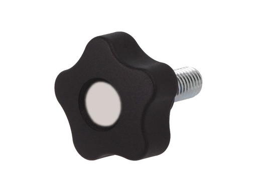 [H59605] Fingerskrue - M8 x L16mm gevindaksel, Ø40mm greb (Sort/Grå)