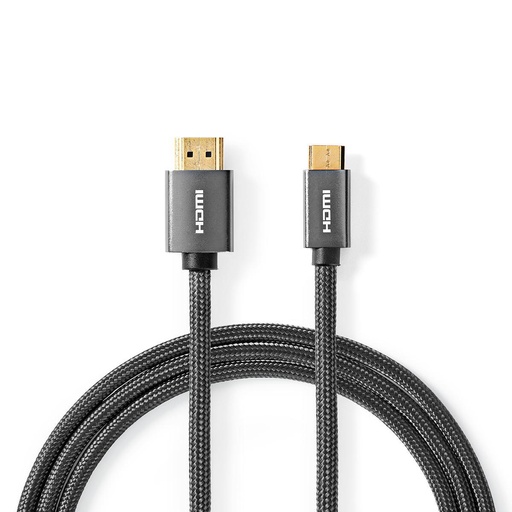 [H60072] HDMI 2.0 kabel - HDMI han til mini-HDMI han m.E, slim (2m)