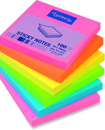 [881880519] Lyreco Ultracolor Notes, 76 x 76 mm, 6 stk.