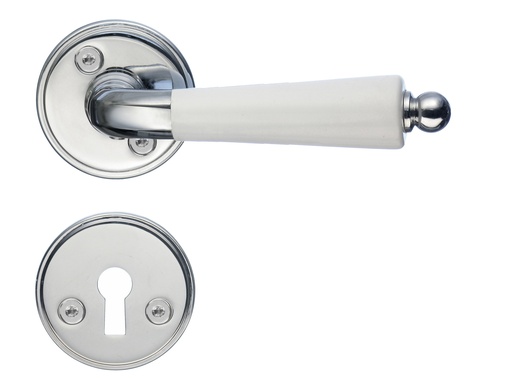 [930233873] Indendørsgreb, poleret krom/hvidt ABS-plastic
