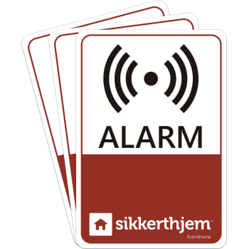 [0985540177] Præventive alarmmærkater (3-pak), dobbeltsidet, UV