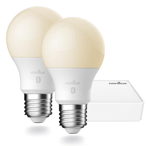 [4257495846] smart LED, 2x 7W E27 A60, Plus Eu-Bridge, hvid