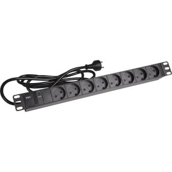 [0986019144] Strømpanel 19" 8 x udtag med jord og glimlampe