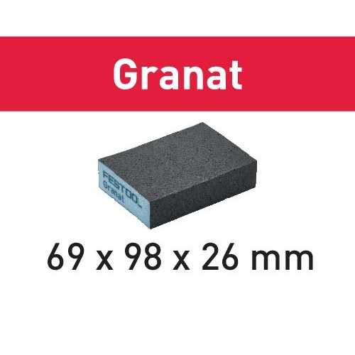 [853010881] Slibeklods Granat, 69x98x26 mm, K60, 6 stk.