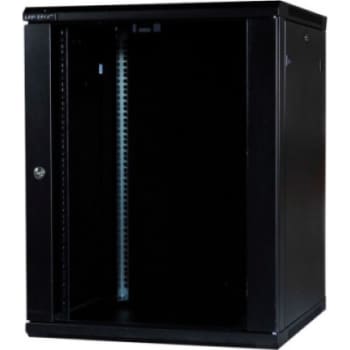[0986024375] Vægrack 19" 15HE B600xD800xH766 mm, sort, med glasdør