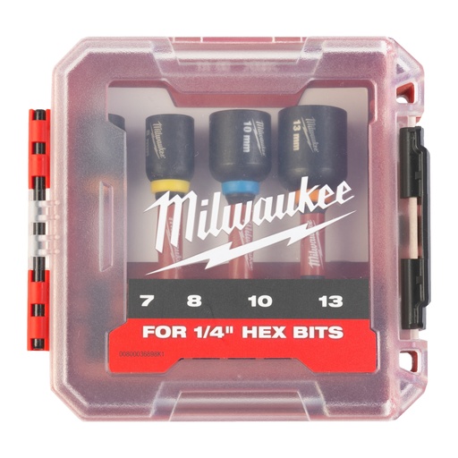 [881429800] Milwaukee SHOCKWAVE™ slagtop, magnetisk, sæt med 7/8/10/13 mm