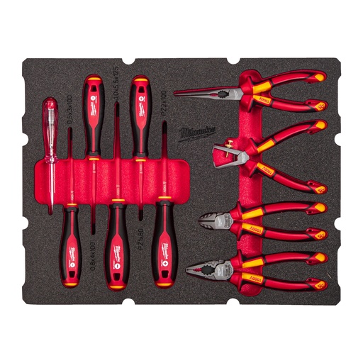 [881700072] Milwaukee PACKOUT™ elektrikersæt med skumindsats, 10 dele