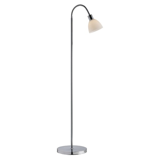 [4244239280] Ray Gulvlampe, enkelt, E14, krom/opalhvid