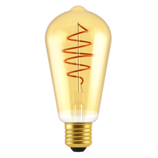 [4257000095] LED-Deko E27 ST64 Spiral Edison 5W, dæmpbar, guld
